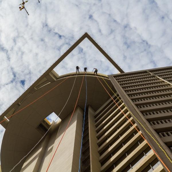 LSA’s CEO is Raising Money for Outward Bound by Rappelling 230′ off the Roof of the Hyatt Regency in San Francisco